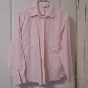 Pink button down top